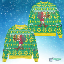 Front Back 15 Zelda Santa Link Christmas sweater