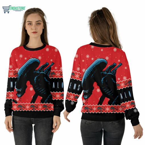 Mockup Sweatshirt 3D 3 1 Alien Xenomorph Christmas sweater