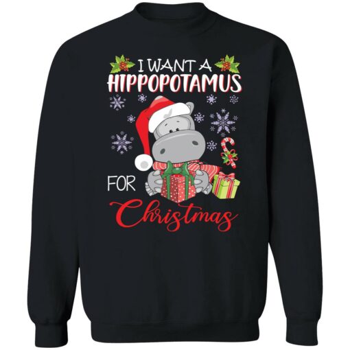 endas i want a hippopotamus for christmas 3 1 I want a hippopotamus for Christmas sweatshirt