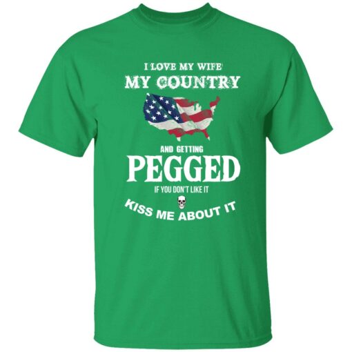 i love my wife my country tshirt back 1 green I love my wife my country and getting pegged shirt
