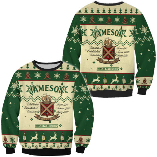 q Jameson Xmas irish whiskey Christmas sweater