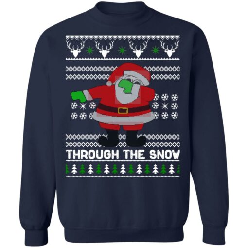 redirect10042021231051 7 Santa Claus dabbing through the snow Christmas sweatshirt