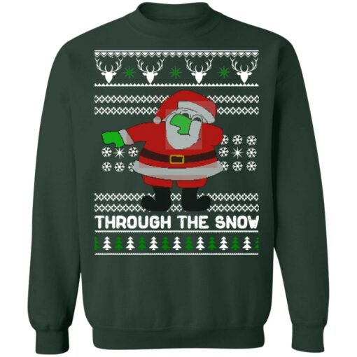 redirect10042021231051 8 Santa Claus dabbing through the snow Christmas sweatshirt