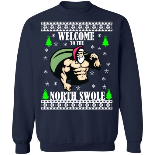 redirect11102021001138 1 Santa Gym welcome to the north swole Christmas sweatshirt