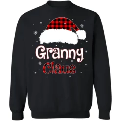 1 105 Santa granny claus red plaid Christmas sweatshirt