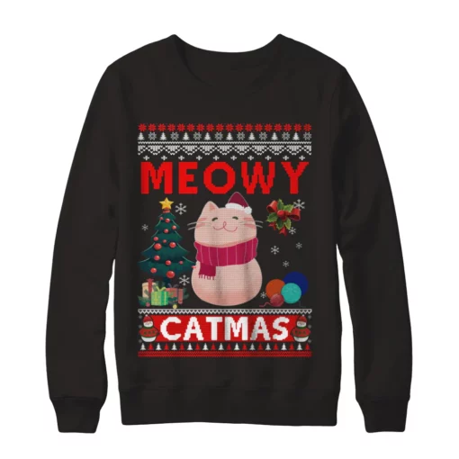 1 20 Meowy catmas ugly Christmas sweatshirt