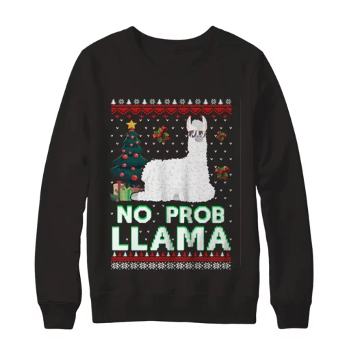 1 68 No prob llama Christmas sweater