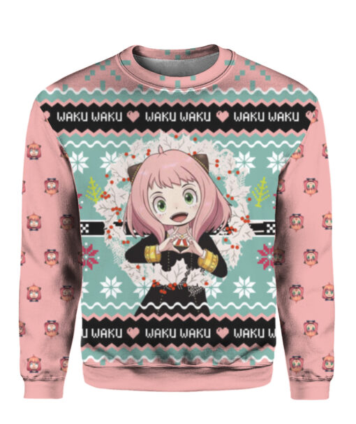 118lvp2s7str26va40fmc8sdkf APCS colorful front Anya Forger Waku Waku Spy x Family Christmas sweater
