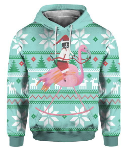 1d0615akpks2qr1fdak4trppm7 FPAHDP colorful front Cat And Flamingo Christmas sweater