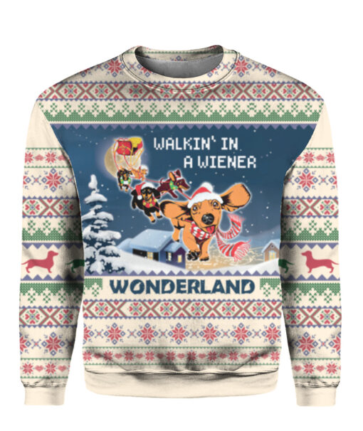 1l6ohgh0rn0nai4pgfmhutikgt APCS colorful front Walkin in a weiner wonderland dachshund Christmas sweater