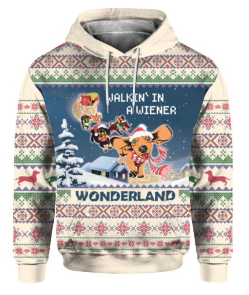 1l6ohgh0rn0nai4pgfmhutikgt FPAHDP colorful front Walkin in a weiner wonderland dachshund Christmas sweater