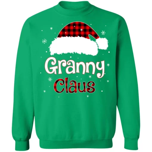 2 101 Santa granny claus red plaid Christmas sweatshirt