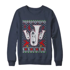2 141 Santa tuba Christmas sweatshirt