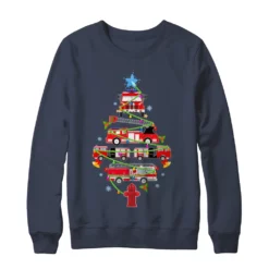 2 146 Firefighter truck Christmas tree Christmas sweater