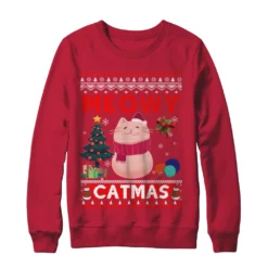 2 20 Meowy catmas ugly Christmas sweatshirt