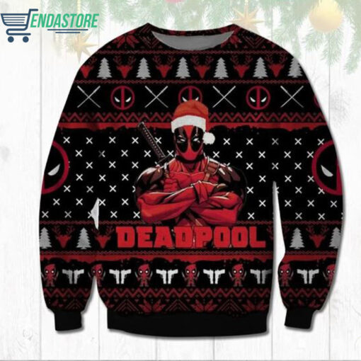 2 77 Deadpool ugly Christmas sweater