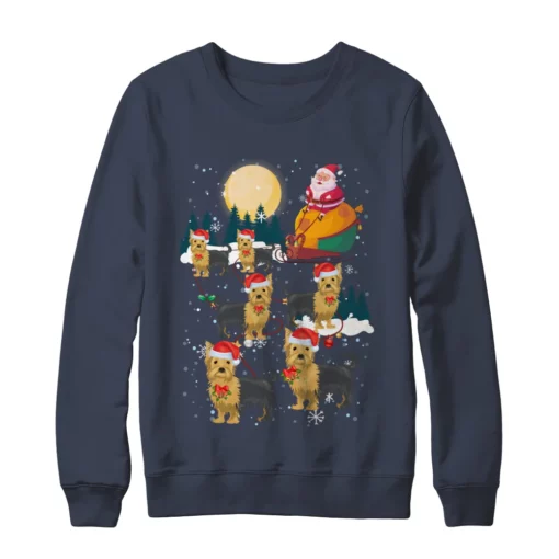 2 87 Dog reindeer yorkie Christmas sweatshirt