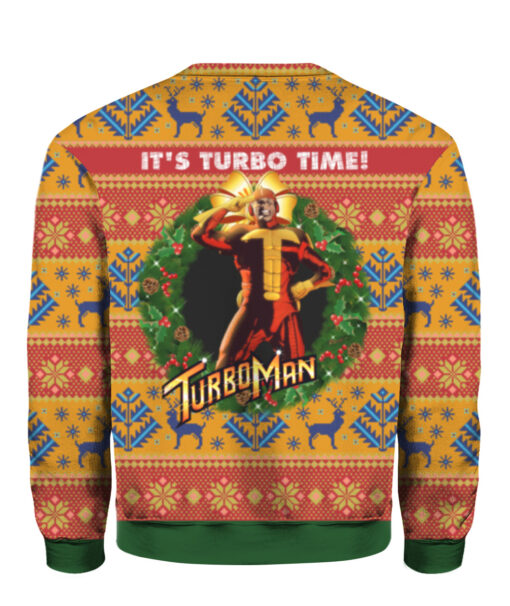 20vbs84lv6g64eak07sn6pfcdj APCS colorful back It's turbo time turbo man Christmas sweater