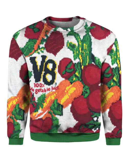 226ik2dsb4r0h81fcuskiudjfi APCS colorful front V8 vegetable juice Christmas sweater