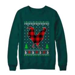 3 100 Chicken buffalo plaid Christmas sweatshirt