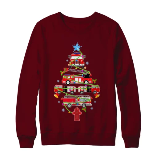 3 110 Firefighter truck Christmas tree Christmas sweater