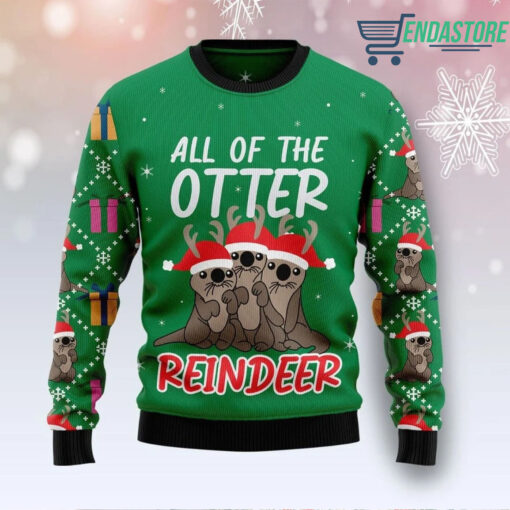 3 6 All of the otter reindeer ugly Christmas sweater