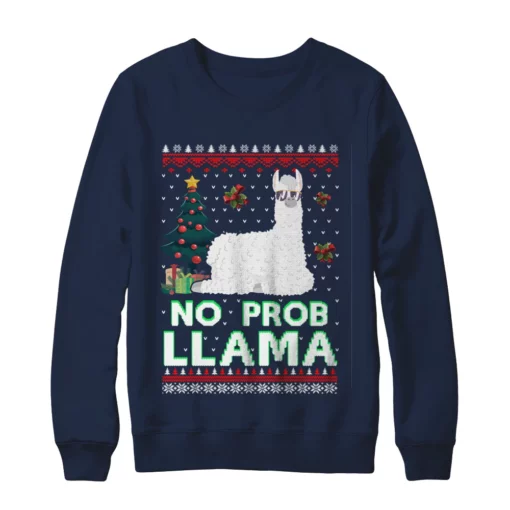 3 68 No prob llama Christmas sweater