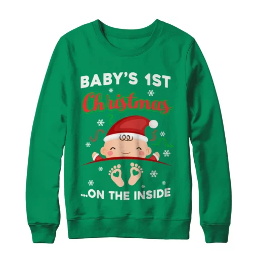 3 7 Baby's 1st Christmas on the inside Christmas sweater