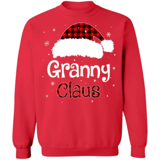 3 95 Santa granny claus red plaid Christmas sweatshirt