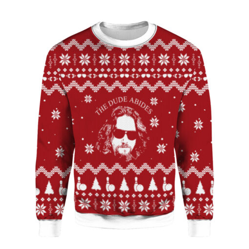 334fa87367ba810be1df168df2868105 AOPUSWT Colorful front Big Lebowski the dude abides Christmas sweater