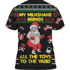 33cmrmm6lkttcttnb3r6eg42c2 APTS colorful back Santa My milkshake brings all the toys to the yard ugly Christmas sweater