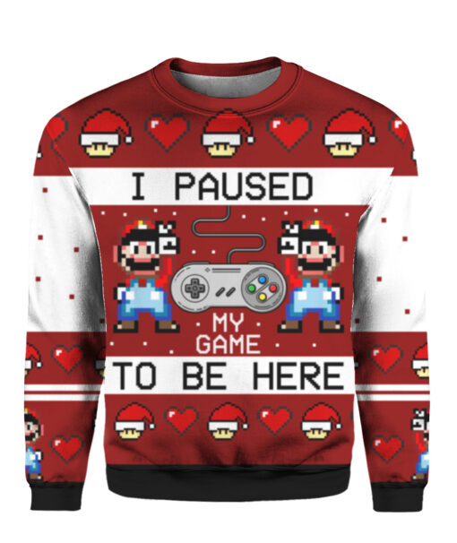 33sbqk6n5sttakmuecc3pdd3a3 APCS colorful front I paused my game to be here Christmas sweater