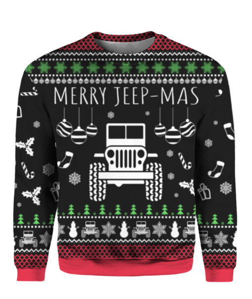 35ur31jpjc7cg6unpjpg2objm5 APCS colorful front Merry Jeep mas Christmas sweater