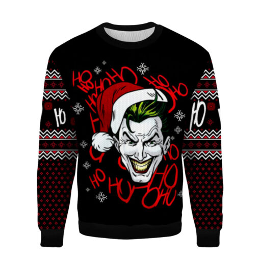 3d84a696c884037b84214d44ac7de081 AOPUSWT Colorful front Black Joker ugly Christmas sweater
