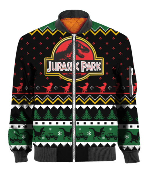 3qbnt1v70771f76nf5maqh0ni6 APBB colorful front Dinosaur Jurassic Park Christmas sweater