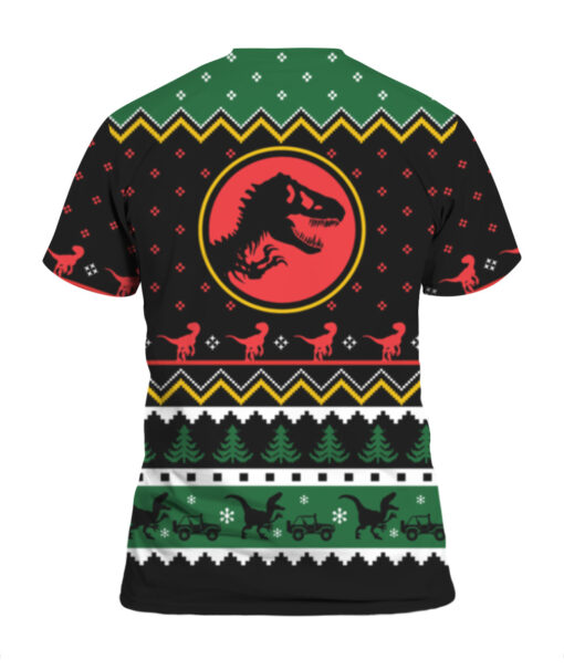 3qbnt1v70771f76nf5maqh0ni6 APTS colorful back Dinosaur Jurassic Park Christmas sweater