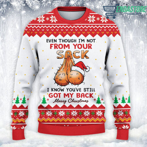 4 6 Even though i'm not from your sack you've still got my back Christmas sweater