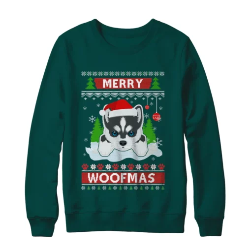 4 84 Siberian husky merry woofmas Christmas sweatshirt
