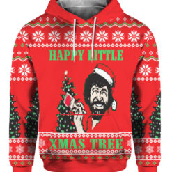 49inje7otcpmn4elbvu3le0f3p FPAHDP colorful front Bob Ross happy little Xmas Tree Christmas sweater