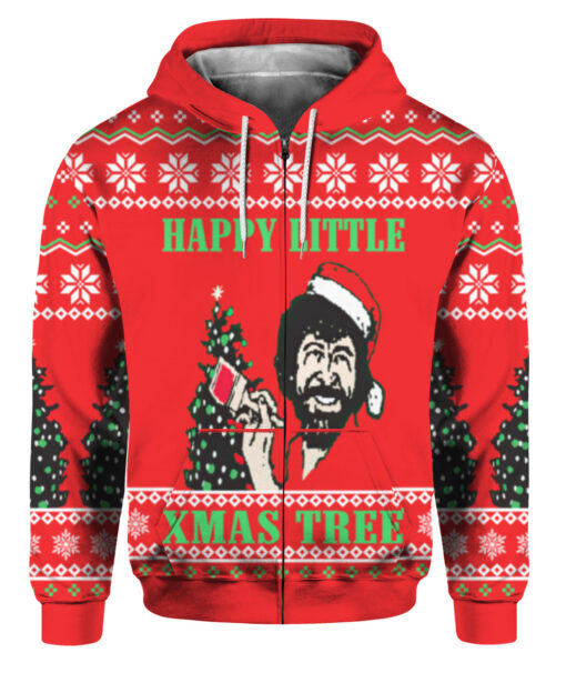 49inje7otcpmn4elbvu3le0f3p FPAZHP colorful front Bob Ross happy little Xmas Tree Christmas sweater