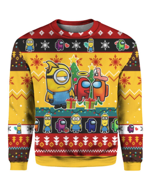 4du8r1ppp8mcsr0bp2ld917nv0 APCS colorful front Among Us Minion ugly Christmas sweater