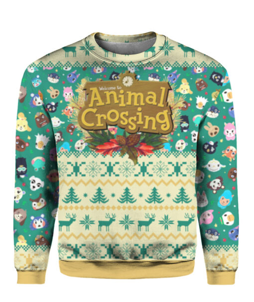 4np1hf4pd30c489pq9nqr9kkiv APCS colorful front Welcome to animal crossing ugly Christmas sweater