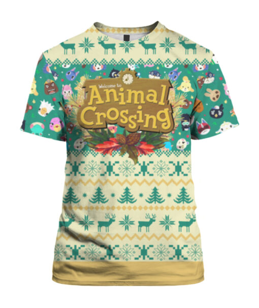 4np1hf4pd30c489pq9nqr9kkiv APTS colorful front Welcome to animal crossing ugly Christmas sweater