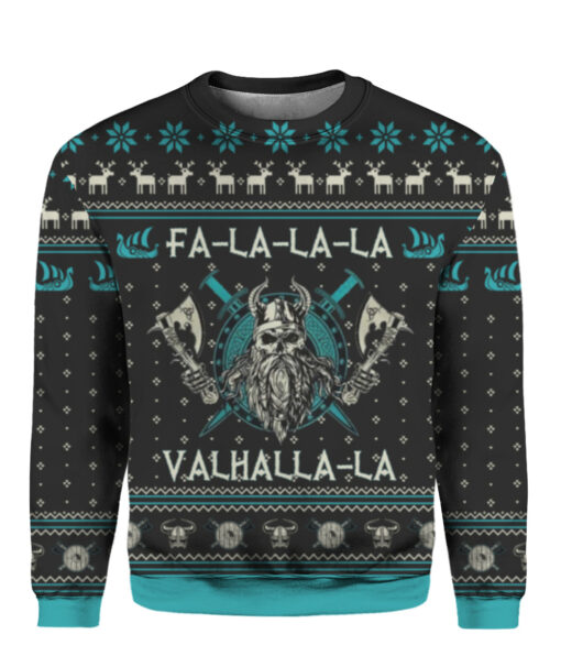 5772k8qkh2g3p88vu4o8b3kl0b APCS colorful front Viking Fa la la la valhalla la Christmas sweater