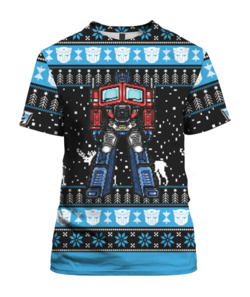 5ljenl08t70a1i6np3ihjged1h APTS colorful front Optimus Prime Christmas sweater