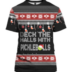 6cg31f2pgs0lju966eu2rd33kd APTS colorful front Deck the halls with Pickleballs Christmas sweater