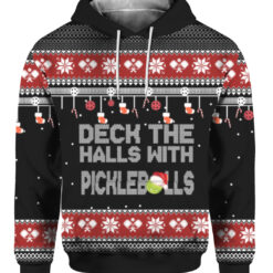 6cg31f2pgs0lju966eu2rd33kd FPAHDP colorful front Deck the halls with Pickleballs Christmas sweater