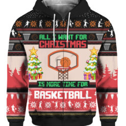 6f6pe9lbvl7vjpvnaei482et78 FPAZHP colorful front All I want for Christmas is more time for basketball Christmas sweater