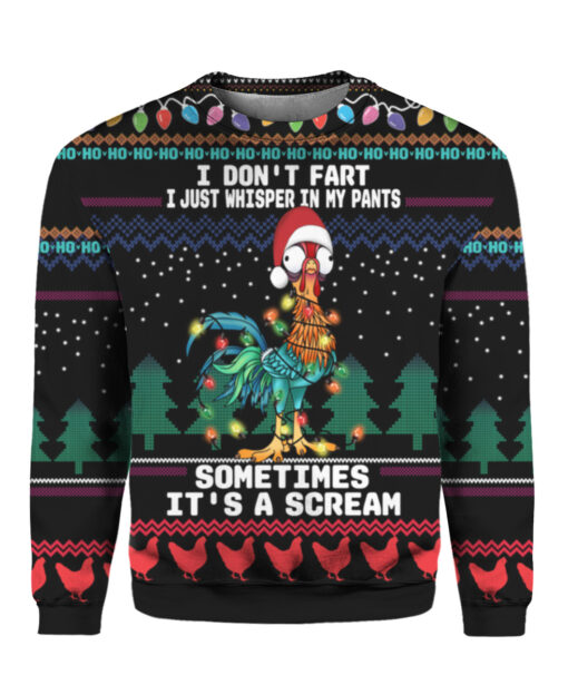 6qv6cteg8bfbl88g8kbqmul4vc APCS colorful front Chicken i don’t fart i just whisper in my pants Christmas sweater
