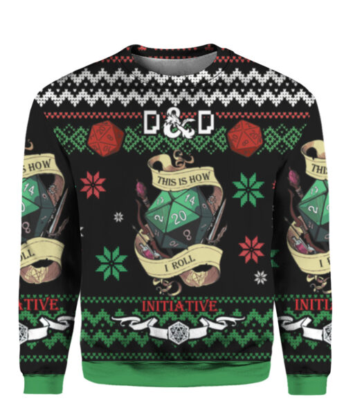6vr08jjmecvr4u6224ubmhj320 APCS colorful front Dungeons and Dragons ugly Christmas sweater